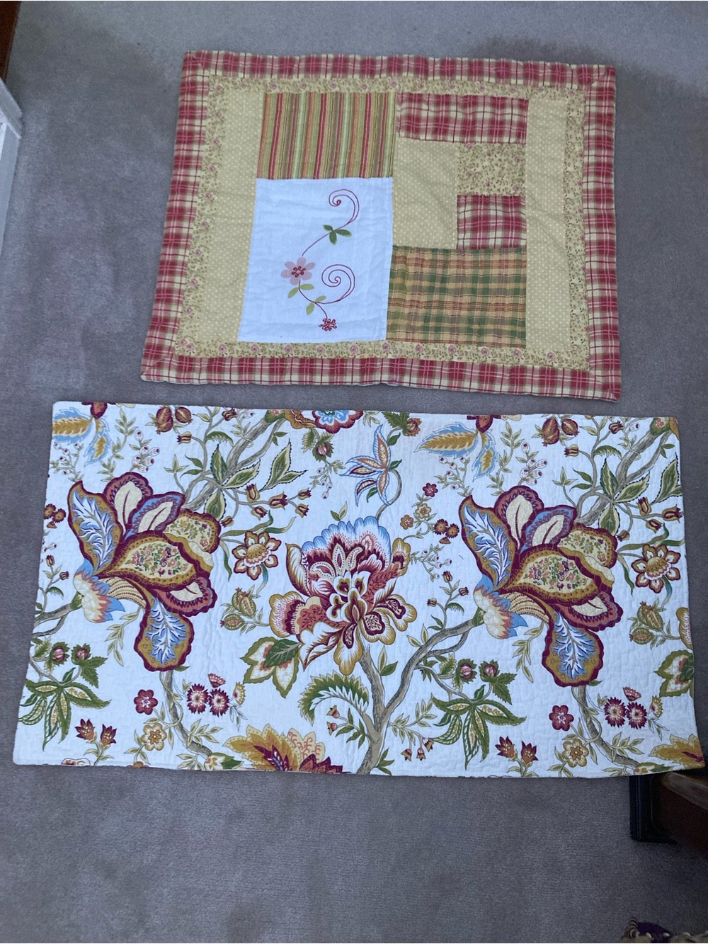 Floral Decorative Throw Pillow Cover - Multi Color Bundle of 2